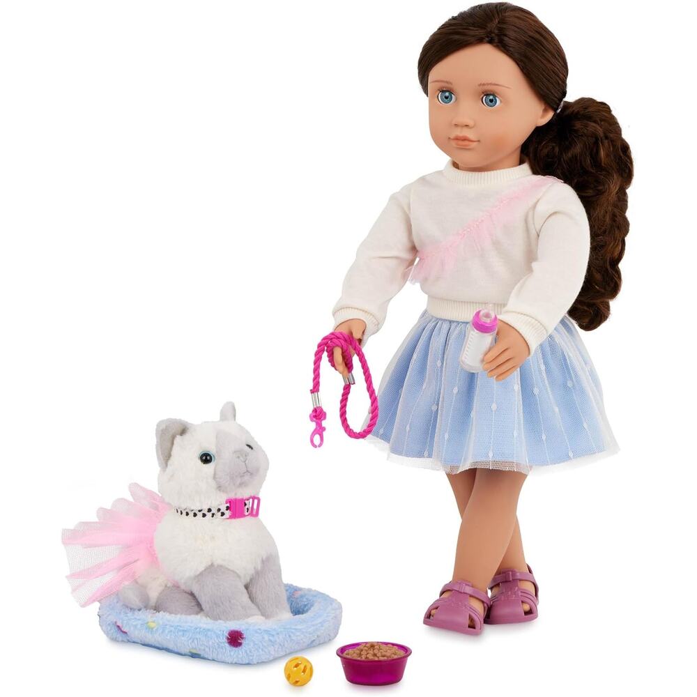 Our Generation Mindy & Pepper 18'' Doll & Pet Kitten Set